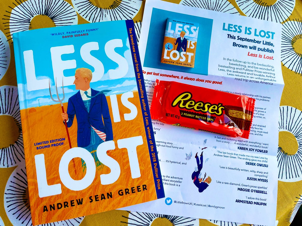 sophpainter's tweet image. SO looking forward to my sunny weekend reading, thanks a million @emilygmoran! (Not pictured: how messy I got eating my melty Reeses because I was too greedy to put them in the fridge first) #LessIsLost