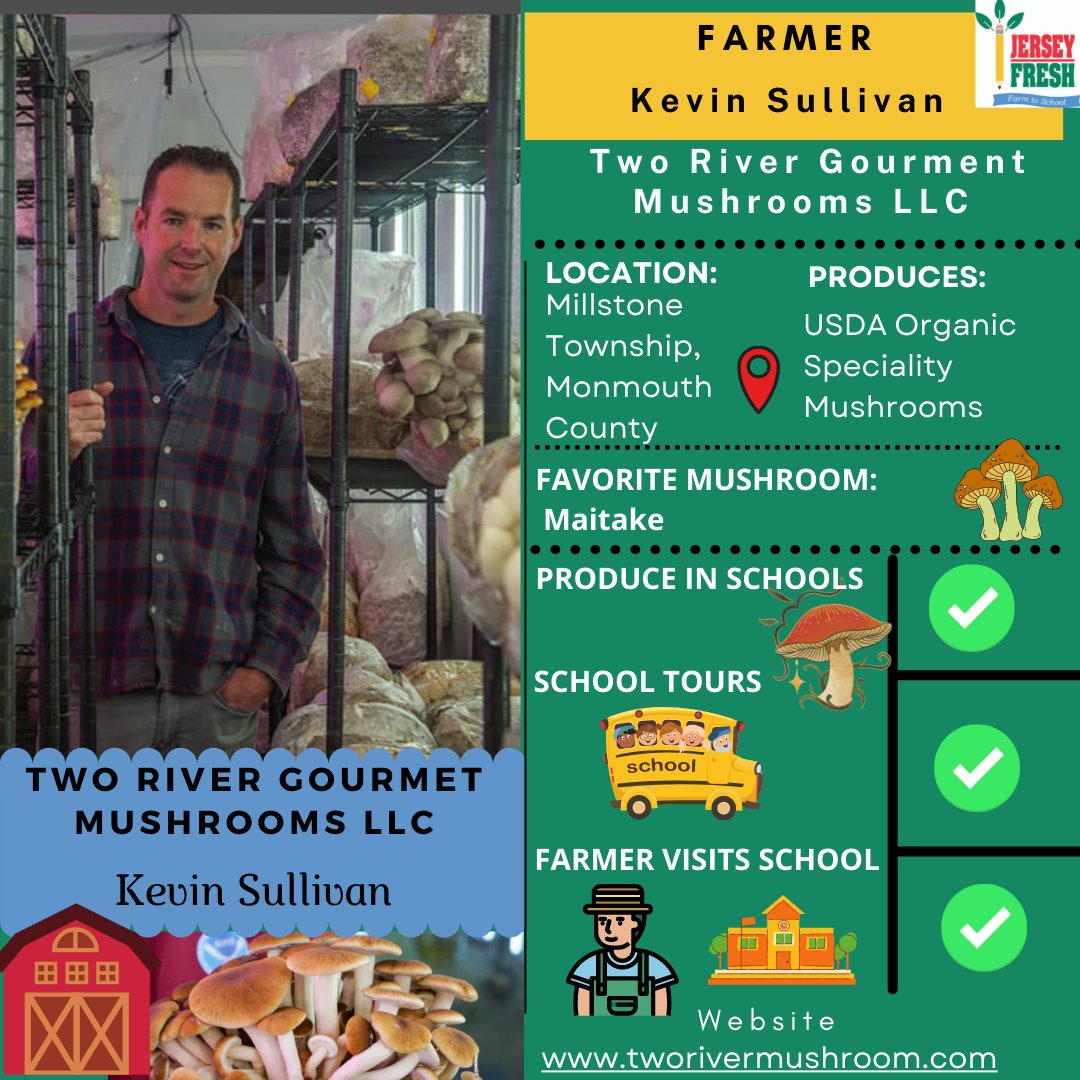 Happy Farmer Friday! @tworivermushroom offers school tours &amp; has provided their produce to schools. This farmer is a real "funghi".