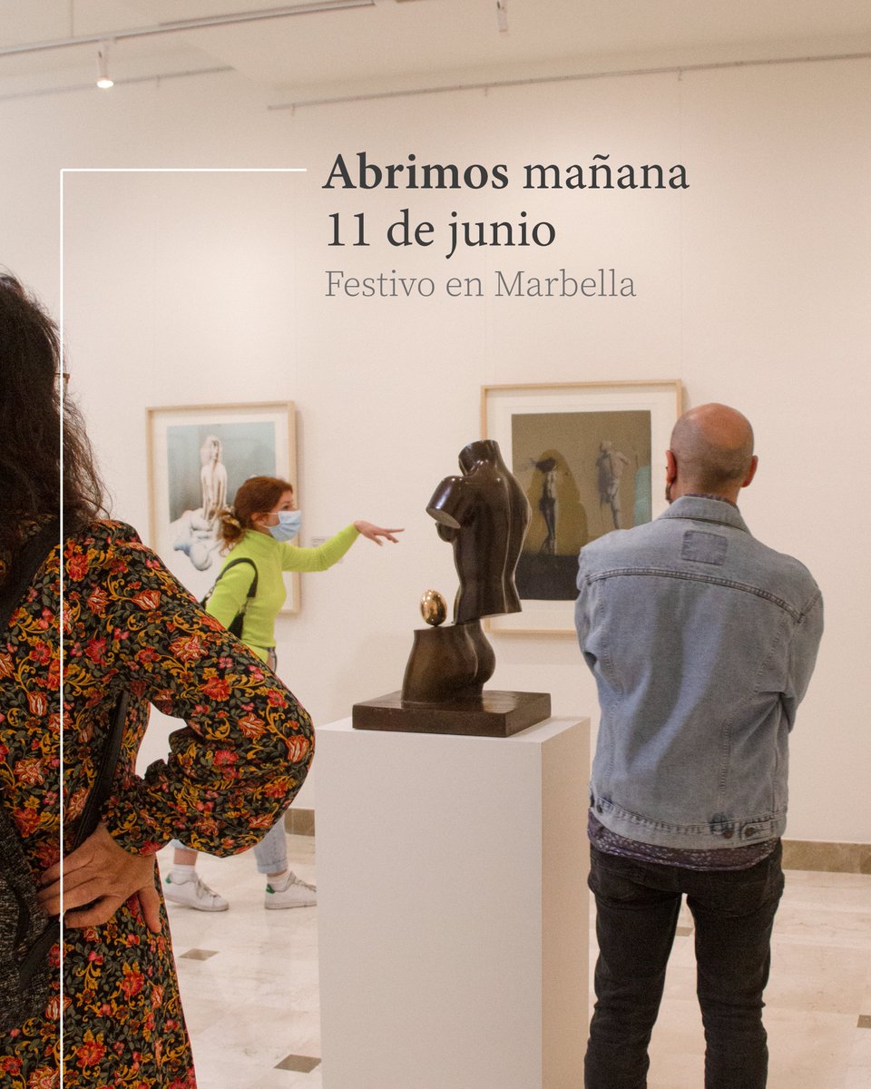 RalliMuseo's tweet photo. ℹ️ Este sábado, 11 de junio, disfruta de un plan diferente visitando nuestras exposiciones

🎟 Entrada gratuita.
🕙 Te esperamos en nuestro horario habitual de 10:00h a 15:00h.
__
ℹ https://t.co/HwLcmpOopE

#museosdemalaga #artelatinoamericano #arteeuropeo #artecontemporaneo https://t.co/jNWcoInkLn