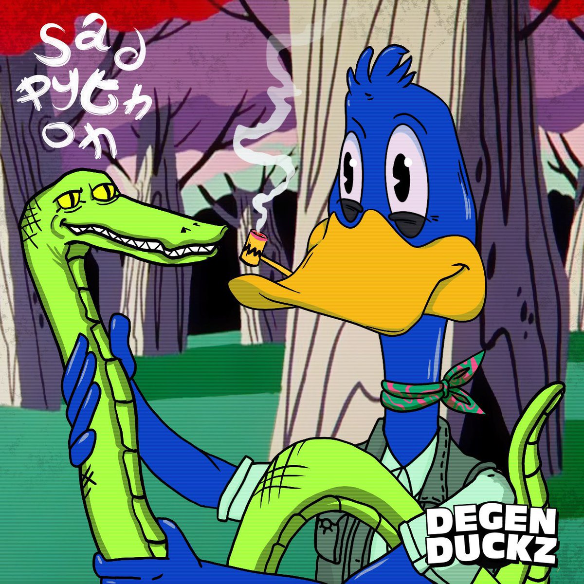 Hey Alliance members!🐍
 
In collaboration with the @DuckzDegen, we have created this Degen Duckz x Sad Python Whitelist Pass just for you!

🔥 All 7+ <a href="/sadpythonnft/">SadPython NFT</a> check wallets!

We invite you all to check out our upcoming DegenDuckz project!🎉
#sadpython #CleanNFT #DegenDuckz