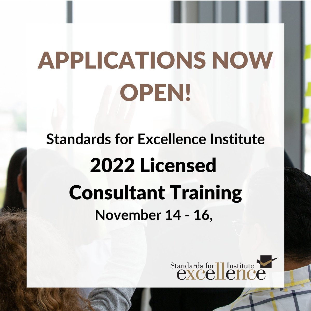 Our 2022 Licensed Consultant Training application is now live! The training will be held in Baltimore, MD, from Nov. 14-16. “The training was one of the most comprehensive and practical training courses I’ve attended in my professional career.” bit.ly/3mEoEa1