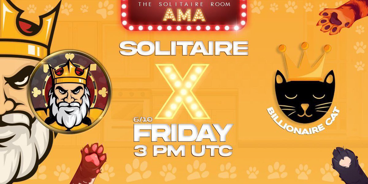 It’s a big day here at <a href="/BillionaireCATT/">Billionaire Cat</a> after a successful presale, we are even pushing it harder and starting from top. We excited to announce our upcoming AMA with <a href="/SolitaireRoom/">The Solitaire Room♦️</a> the most trusted people in the space.

Thanks to <a href="/crypt_omar/">Omar ♦️</a> for your support and welcoming $BCAT