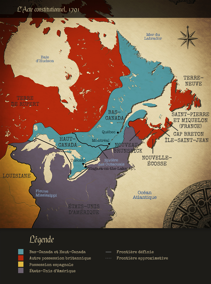 Jean_Vauquelin's tweet photo. 10 juin 1791
L’Acte constitutionnel de 1791 reçoit la sanction royale. L’ancienne Nouv-France, est alors divisée en deux: Haut-Canada (10.000 hab) et Bas-Canada (160.000 hab). Une division rendue nécessaire en raison des immigrés loyalistes qui ne veulent pas des lois françaises. https://t.co/x399iyzy9k