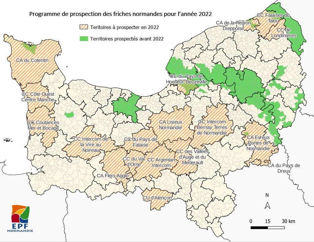 L’Etat, la <a href="/RegionNormandie/">Région Normandie</a> et l’<a href="/EPFNormandie/">EPF Normandie</a> lancent une démarche de recensement des friches qui couvrira d’ici fin 2024 l’ensemble du territoire de la région Normandie. En 2022, ce sont 17 intercommunalités qui bénéficieront de cette démarche