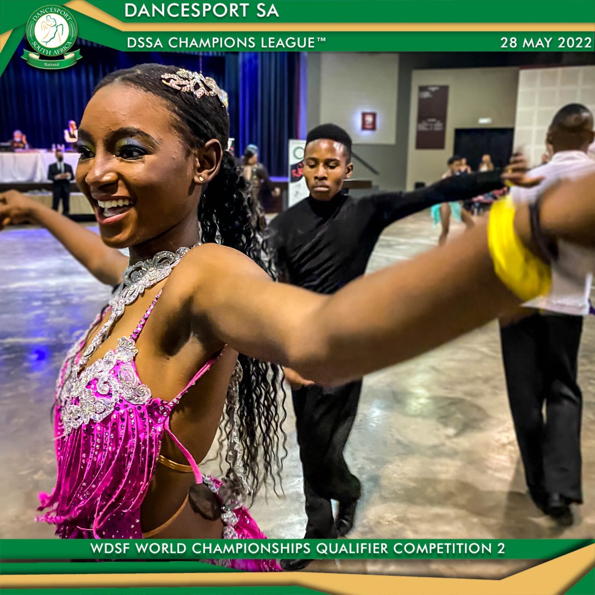 DanceInSportSA's tweet photo. Highlights of the DSSA CHAMPIONS LEAGUE™ Standard &amp; Latin American WDSF World Championships Qualifier Competition 2.
Thank you to all athletes, spectators, adjudicators, officials and organizing members for attending this wonderful event. https://t.co/Nl28RCJlFX