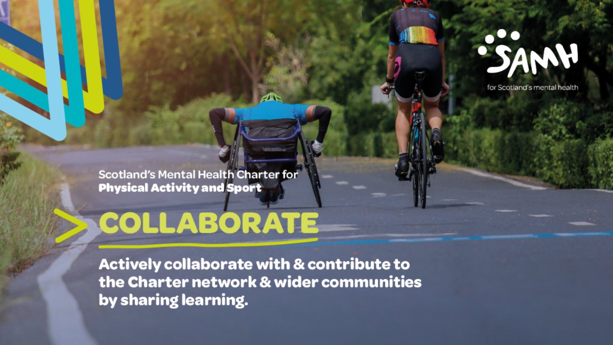 SAMHtweets's tweet photo. We’ve launched a new phase of Scotland's Mental Health Charter for Physical Activity and Sport.
We’re working with sports clubs to make four commitments to create welcoming environments to help people look after their mental health.
Find out more: https://t.co/X69wXHF2PZ https://t.co/Y7vDmk2Peg