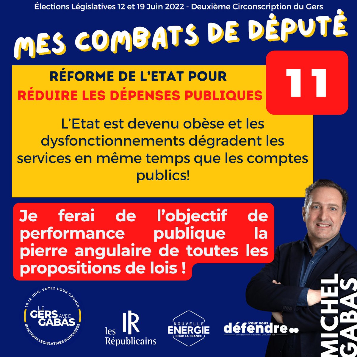 GersGabas's tweet photo. [MES COMBATS DE DÉPUTÉ] Episode 11 - Le Député de la performance publique  ! Dépenser moins pour ponctionner moins ! Gérer mieux pour dépenser mieux ! @Nouv_Energie @michel_gabas  #gabas2022 #legislatives2022 #circo3202 #proximité #bonsens #impots #PouvoirdAchat https://t.co/jkCziF3013