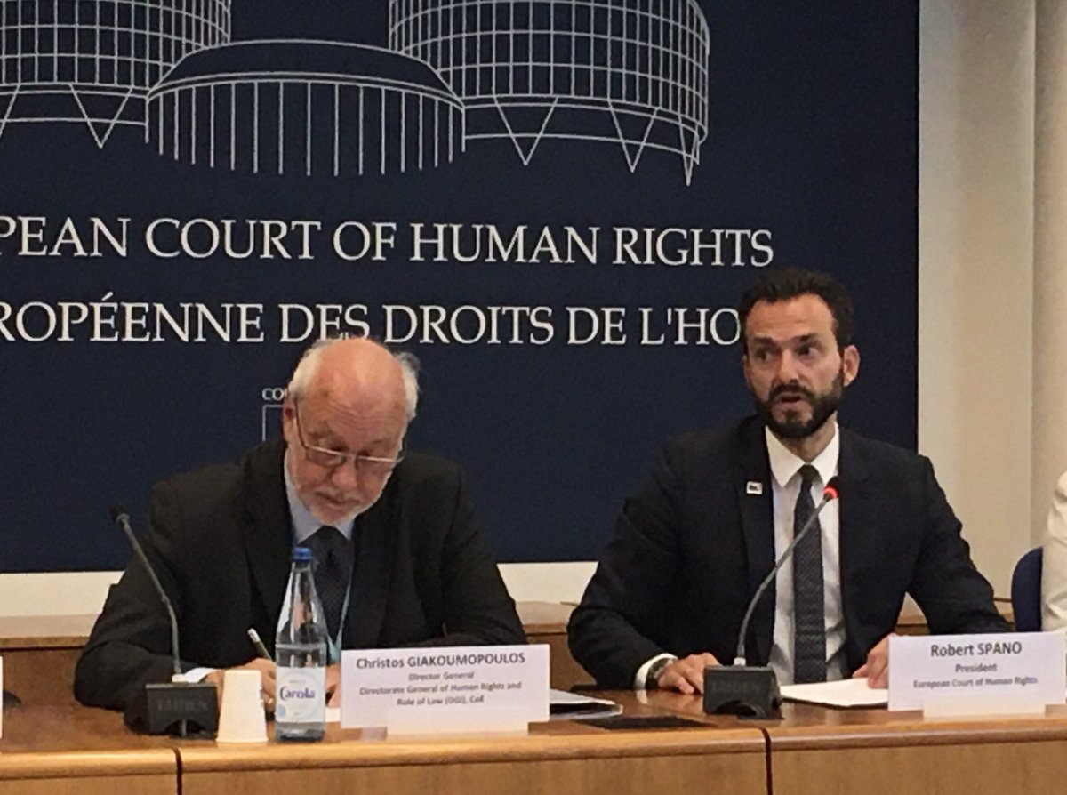 President Spano <a href="/ECHR_CEDH/">ECHR CEDH</a> opening the annual Forum of the Superior Courts Network, live in Strasbourg again this year