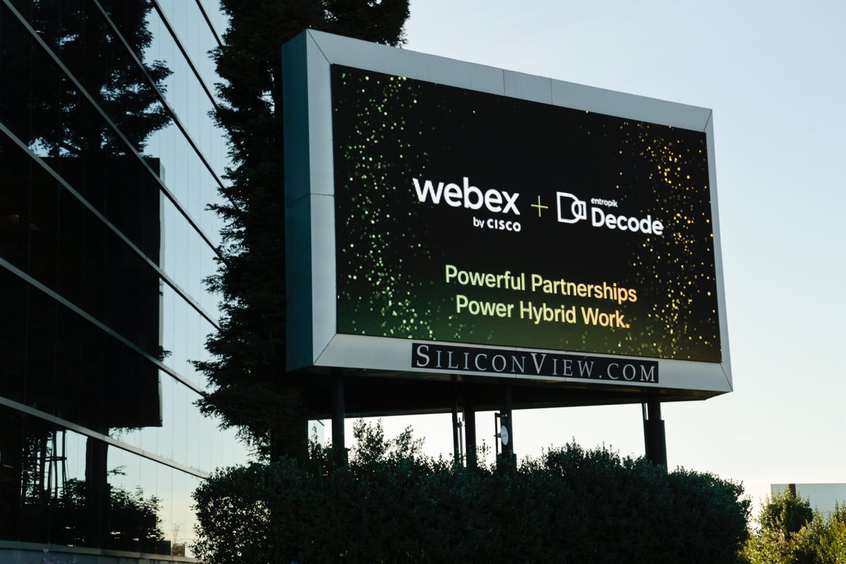 entropik_io's tweet image. Super excited to partner with @Webex and help power #HybridWork for customers worldwide!

This is a billboard sign you can see if you are driving on the 101, Bay Area. 

Sign up for Free: getdecode.io/signup 

#HumanizingExperiences #EmotionAI