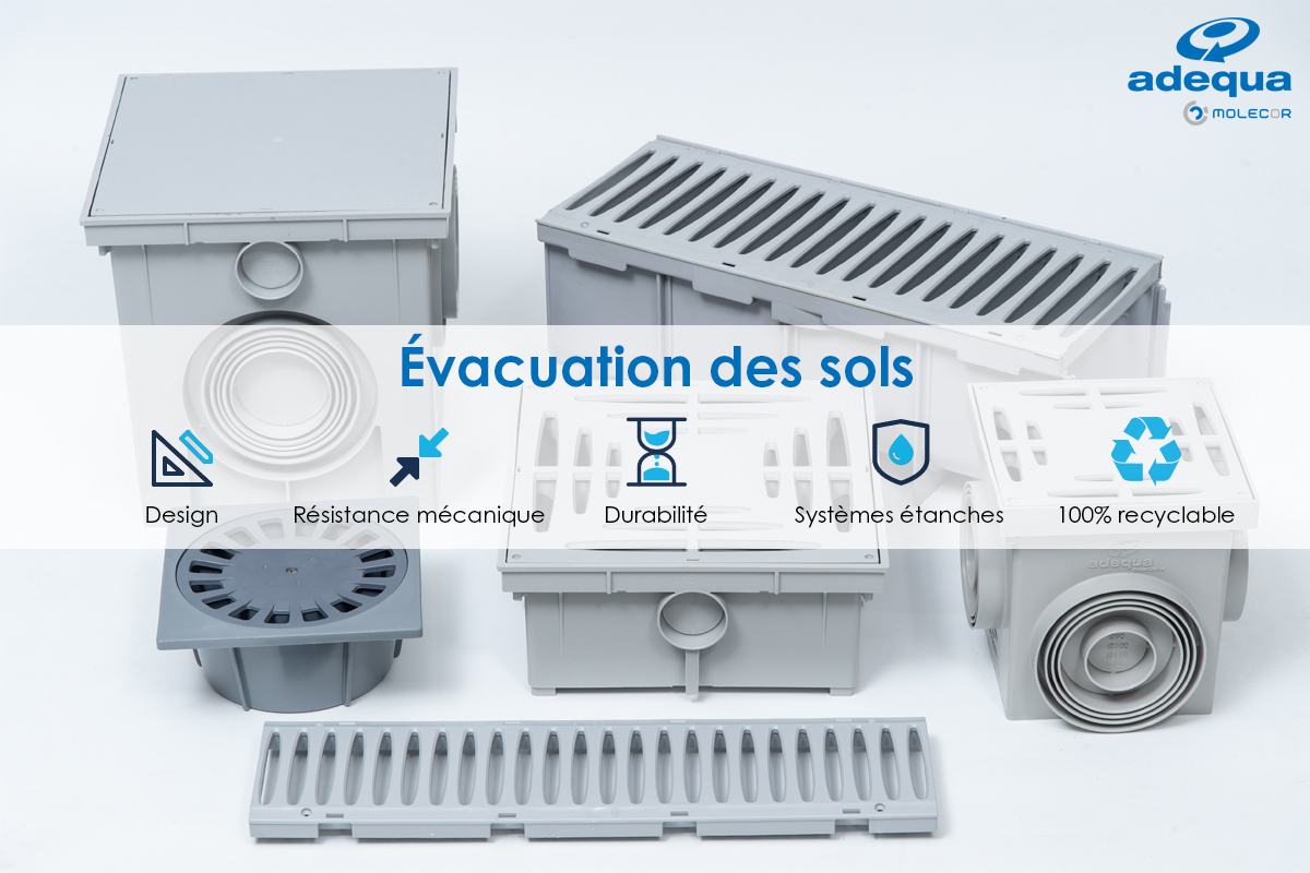 AdequaEs's tweet photo. Notre gamme dédiée à l'évacuation des sols est composée de regards, siphons et caniveaux. De plus, elle offre de nombreux avantages : 100% #recyclable, offre une grande résistance mécanique, etc...
https://t.co/KXWzh3CvX0 https://t.co/FnVyTXtWuj