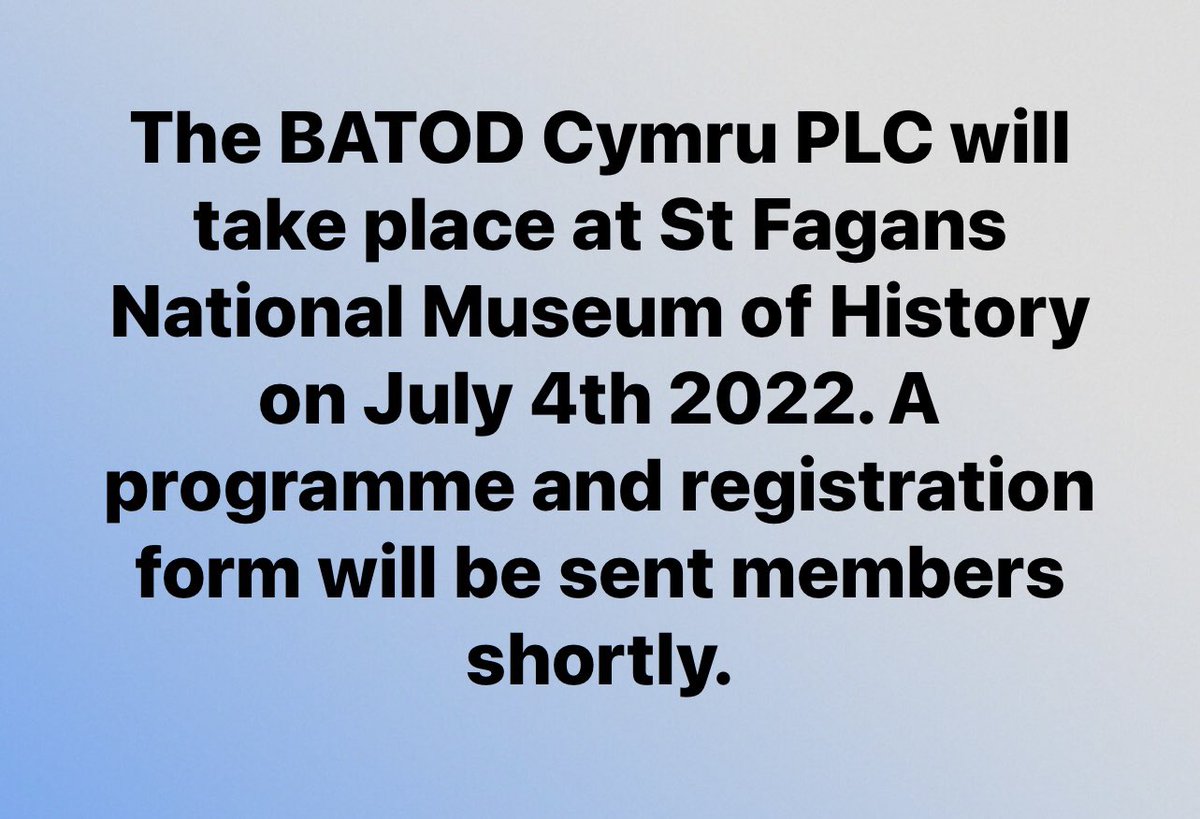 It will be lovely to see all members at the PLC.