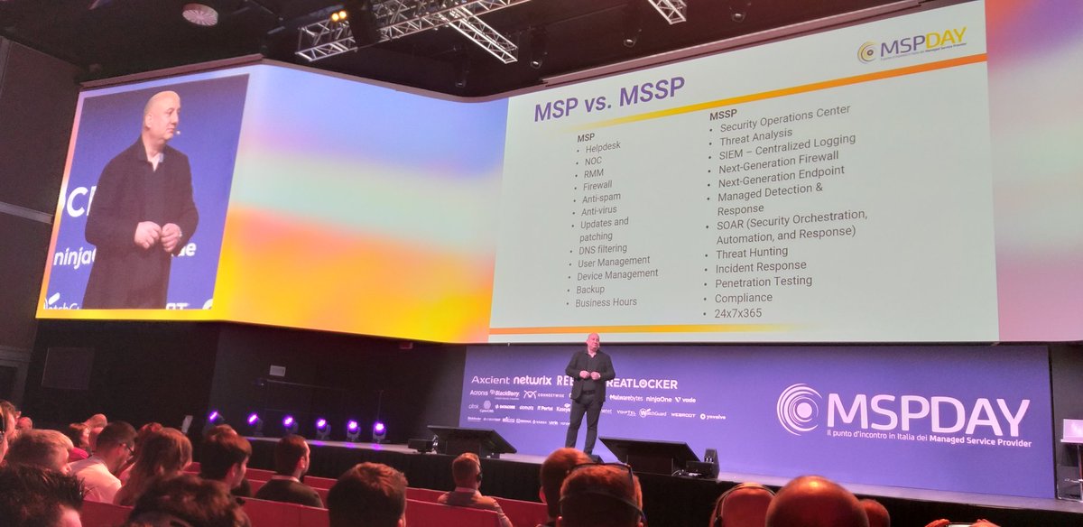 channelcity's tweet photo. #MSPDay Louis Giraldo di @ookenterprises entra nel dettaglio delle tante differenze tra un #MSP e un #MSSP #Achab https://t.co/96ThjuP6iE