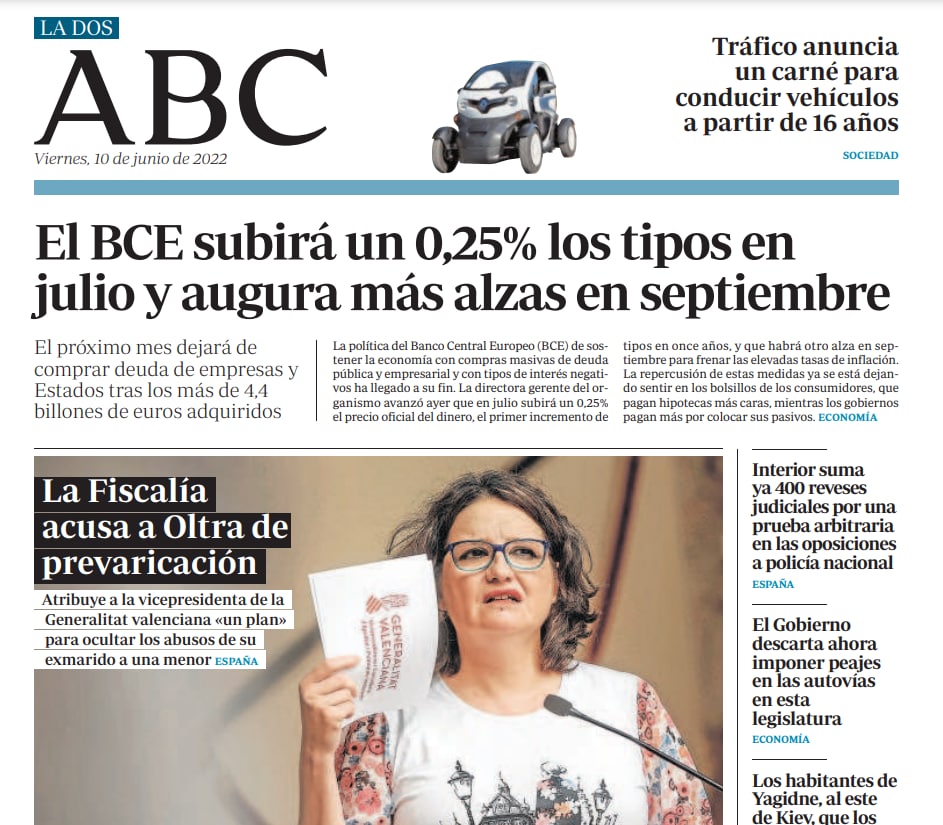 CsCValenciana's tweet photo. 🚨 La Fiscalía atribuye a Mónica Oltra un plan para ocultar los abusos de su ex marido a una menor tutelada.

⚠️ Está acusada de prevaricación.

🗞️ Los periódicos llevan a sus portadas el caso de Mónica Oltra.

😡 ¡Vergüenza nacional! #OltraVeteYA https://t.co/Mxq7nPlj0l
