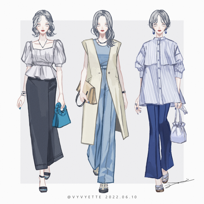 「2022 春夏ファッション まとめ 」|ツツイモモエのイラスト
