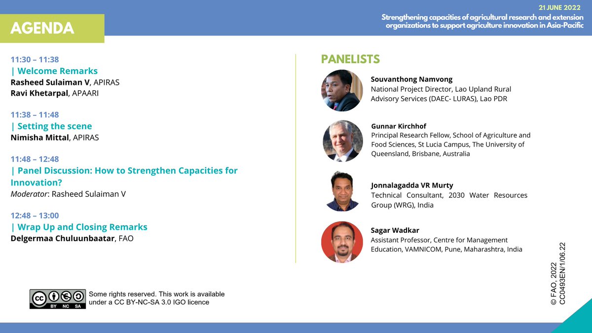 Tropical Agriculture Platform (TAP) (@tap_g20) on Twitter photo #SaveTheDate
🗓️21 June '22 ⏰11:30 Bangkok time
<a href="/FAO/">Food and Agriculture Organization</a> <a href="/APIRASnetwork/">Asia-Pacific Islands Rural Advisory Services</a> <a href="/APAARI/">APAARI</a> webinar:
Strengthening capacities of agricultural #research and #extension organizations to support agriculture #innovation in #AsiaPacific 🌏
fao.org/3/cc0493en/cc0…
#AgInnovation
#EUfunds🇪🇺
#TAP_AIS #SaveTheDate
🗓️21 June '22 ⏰11:30 Bangkok time
<a href="/FAO/">Food and Agriculture Organization</a> <a href="/APIRASnetwork/">Asia-Pacific Islands Rural Advisory Services</a> <a href="/APAARI/">APAARI</a> webinar:
Strengthening capacities of agricultural #research and #extension organizations to support agriculture #innovation in #AsiaPacific 🌏
fao.org/3/cc0493en/cc0…
#AgInnovation
#EUfunds🇪🇺
#TAP_AIS