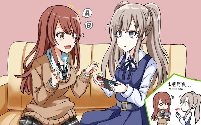 【再掲】霧子にゲームを教えてあげる甜花
#シャニマス 