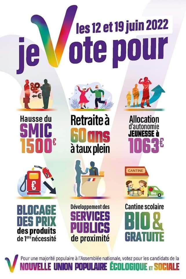 ds_jonathan1's tweet photo. Voilà certaines bonnes raisons de voter dimanche dès le premier tour pour les candidats-es de l'Union Populaire pour reprendre la main sur nos vie. En ce qui me concerne je voterai pour Louise Héritier sans hésiter d'une main sûr et ferme... #nupes https://t.co/gH3jk5ShMY
