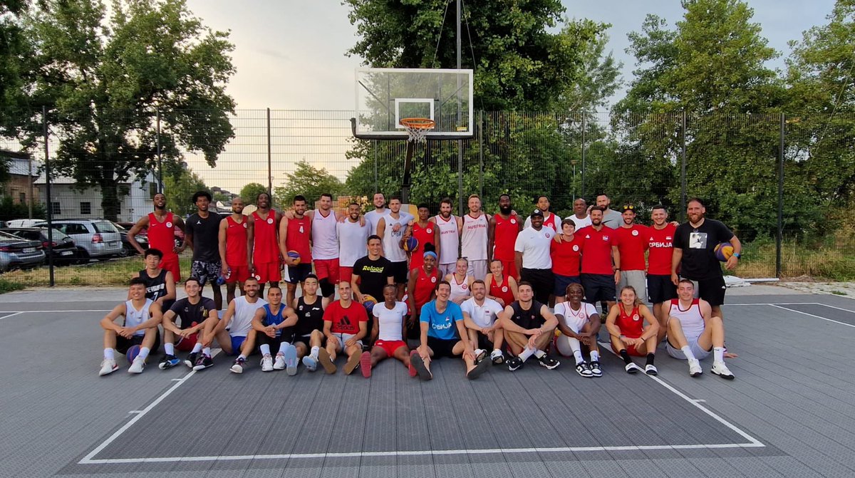 aehowse_physio's tweet photo. Back at it…
With @bballengland 3x3 squads in 🇷🇸
Nice warm weather and a great training camp with @3x3UB
Guess who isn’t the basketball player?
All in prep for #B2022
#GameTime
#BballSSM https://t.co/Coom0ECDGp
