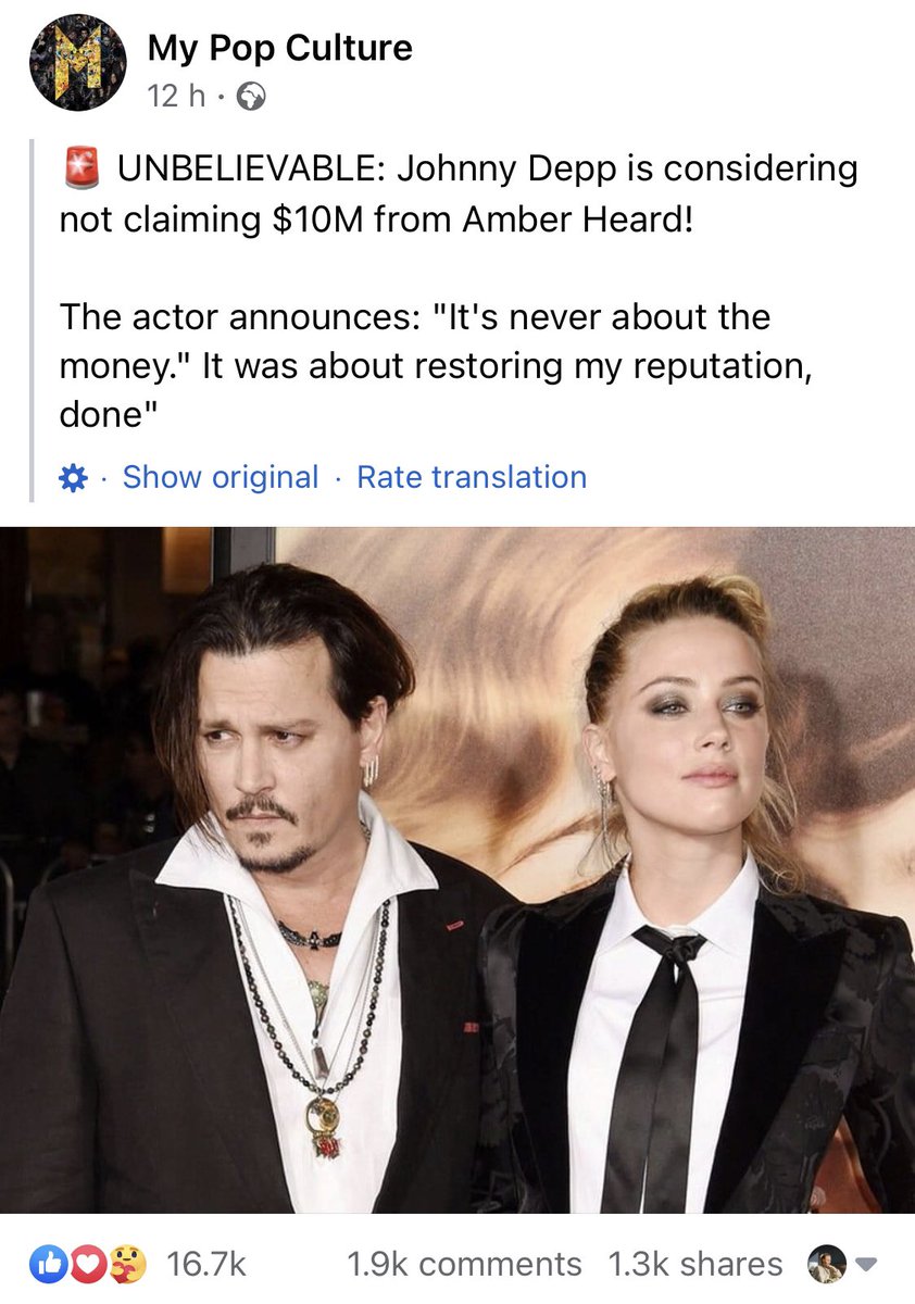 the0327th's tweet photo. Wouldn’t be surprised if this news is actually spread by Amber, who is obviously is not capable to pay back her ex, in order not to give Johnny any other choice but not accept money 😂🥴 lol 

#AmberHeard #JohnnyDepp #JohnnyDeppAmberHeardTrial #JusticeForJohnnyDepp https://t.co/CMZH56ScrN