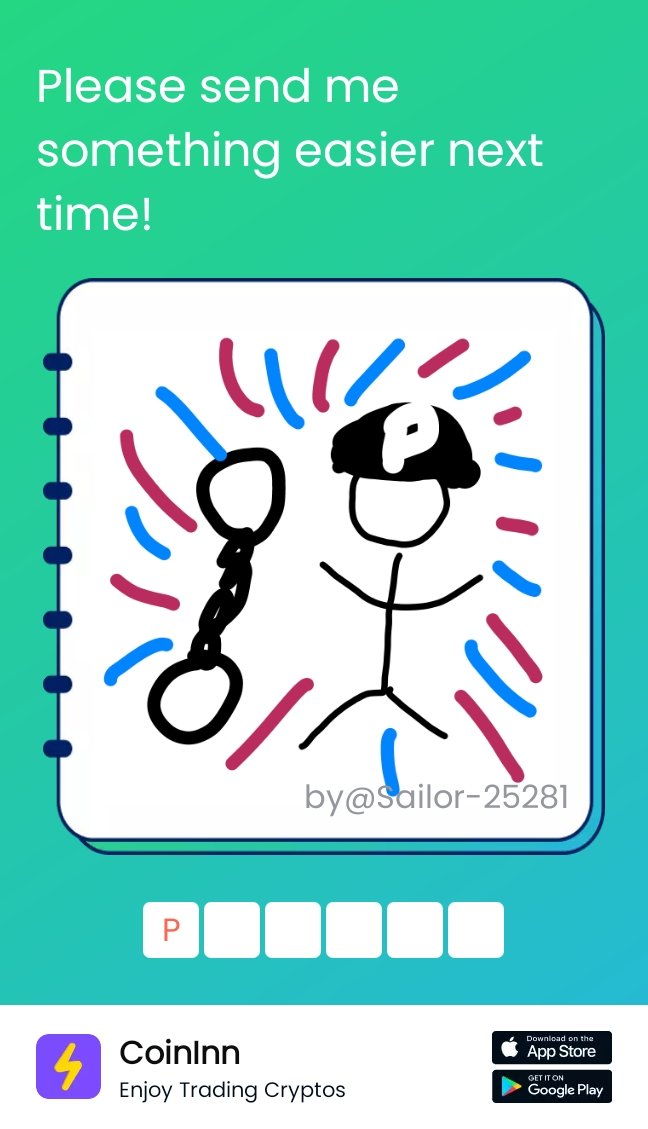 Cryptomilenial1's tweet photo. The Idea of Draw &amp; Guess was good, but this pic is not, send me something easier to guess please,CoinInn! I get free $374 on CoinInn, click my invite link to register and you can get it too https://t.co/BawiO88IvQ  #CoinInn https://t.co/i9Tk3QqdQg