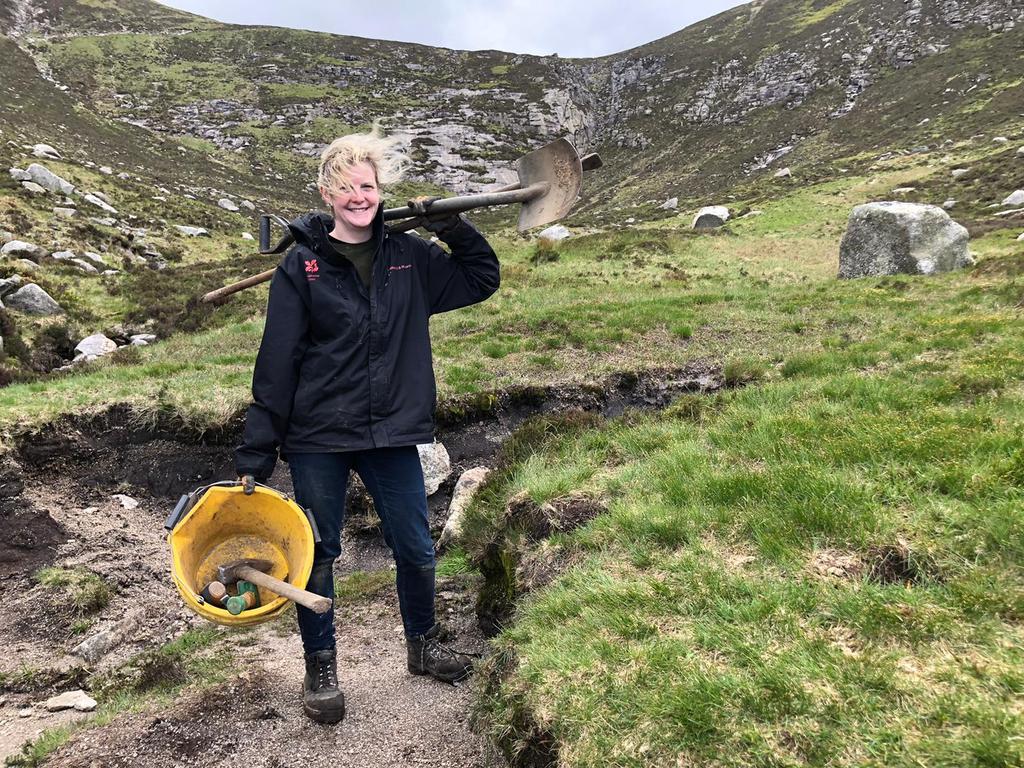 A huge 850 meter tall ‘Thank You’ to our dedicated volunteers who have braved all weathers over the past year to help build the #SlieveDonard path, conserving this special place for everyone. #volunteerweek #ntmournes #volunteersrock