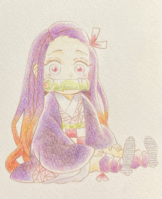 AikaさんがTwitterに投稿した竈門禰豆子(鬼滅の刃)のイラスト。