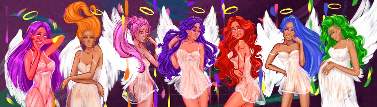 My angels are learning how to feel and they’re recognize what a real love is 💜 Every touch of this feeling has it’s own colour: red, orange, violet, green…
“Fallin’ in love” available on <a href="/opensea/">OpenSea</a> 
0.03 - 0.04 eth polygon 
#NFTCommunity #OGCollective 

opensea.io/collection/fal…