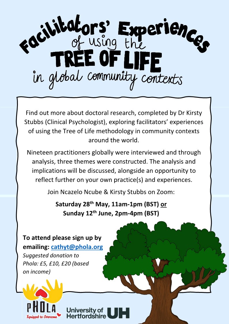 Want to hear more about my doctoral research on #TreeOfLife? Sign up to join @Ncazelo1 & I discussing the process, the analysis & implications, as well as an opportunity to reflect on your practice. Next event is THIS Sunday, 2pm-4pm UK time. Email cathyt@phola.org for a spot.
