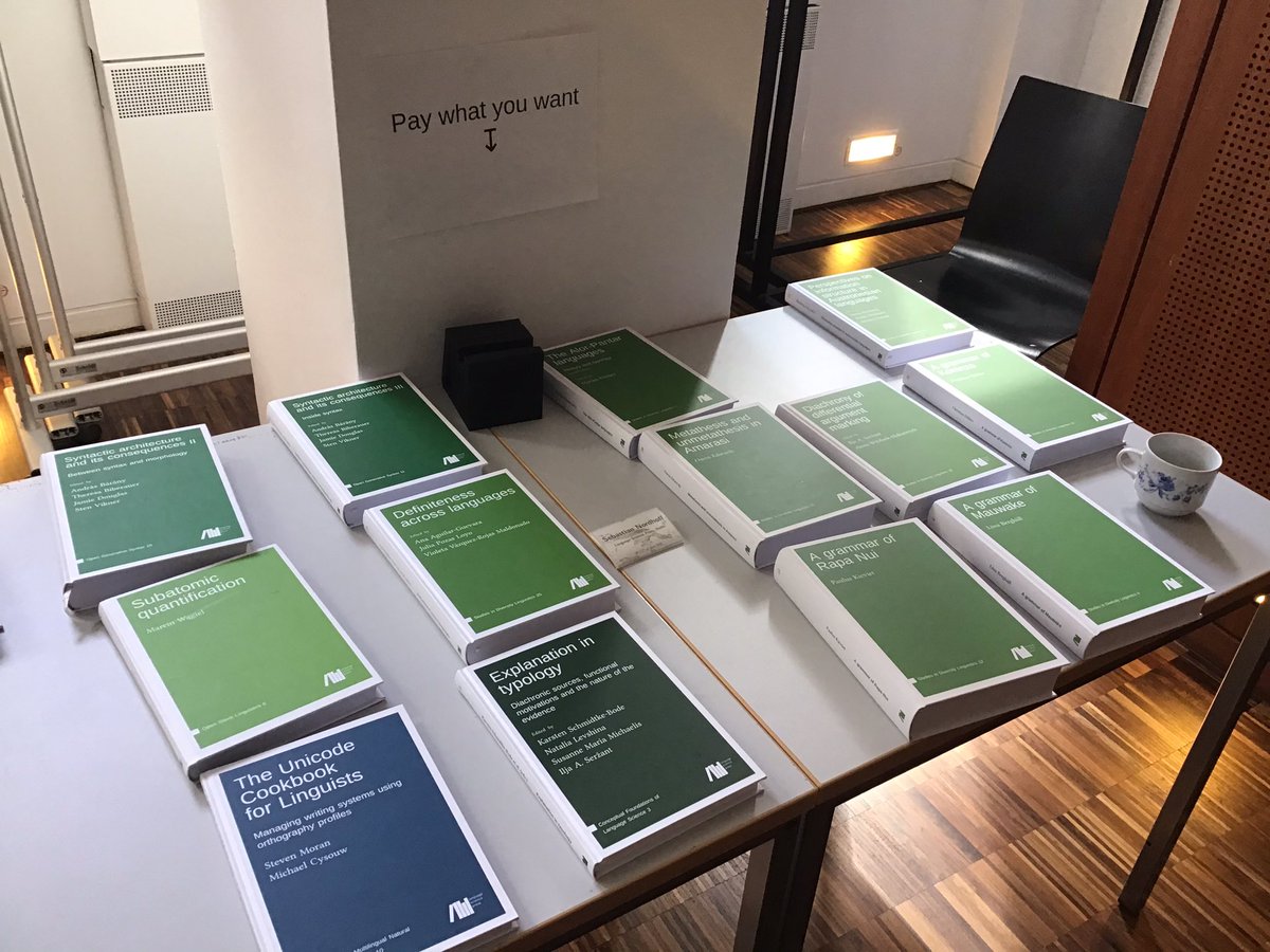 haspelmath's tweet photo. @LangSciPress books at #APLL13 in Berlin https://t.co/7LP7ZKBDlM