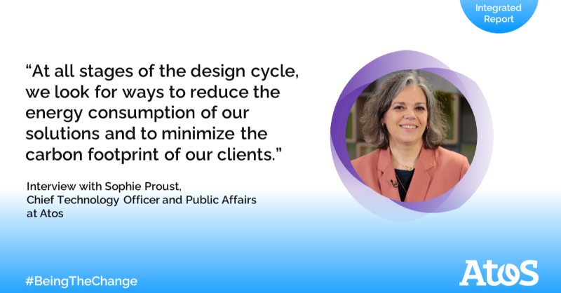 Atos's tweet photo. Innovation is at the heart of Atos and is part of one of our key objectives: tackling climate change.
Discover how Atos is innovating to #decarbonize the digital sector.
Read the full interview with @So_Proust, Atos Chief Technology Officer and Public Affairs. #BeingTheChange