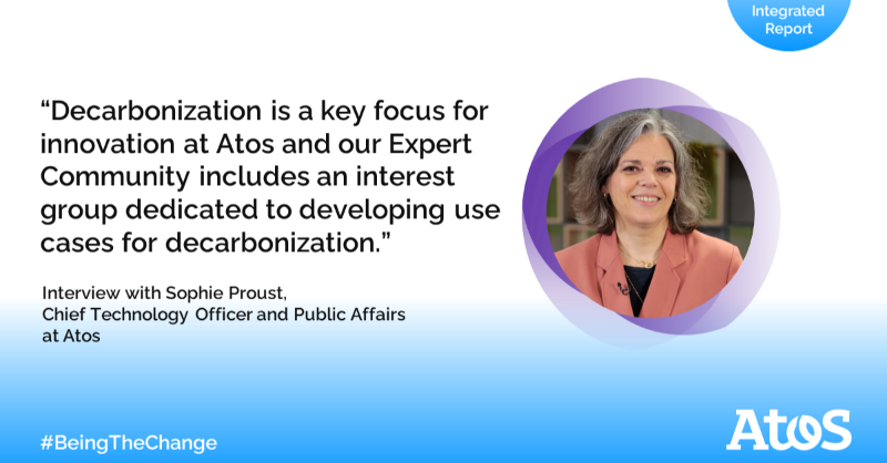 Atos's tweet photo. Innovation is at the heart of Atos and is part of one of our key objectives: tackling climate change.
Discover how Atos is innovating to #decarbonize the digital sector.
Read the full interview with @So_Proust, Atos Chief Technology Officer and Public Affairs. #BeingTheChange