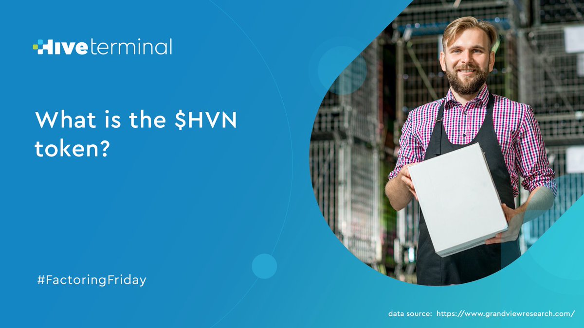 HVN is the ERC20 utility token used on Hiveterminal.  When a buyer purchases an invoice they pay a fee of 1% of the value of the invoice in HVN.  You can buy tokens direct on the platform or via exchanges such as @Lykke #smartBusiness 🧠