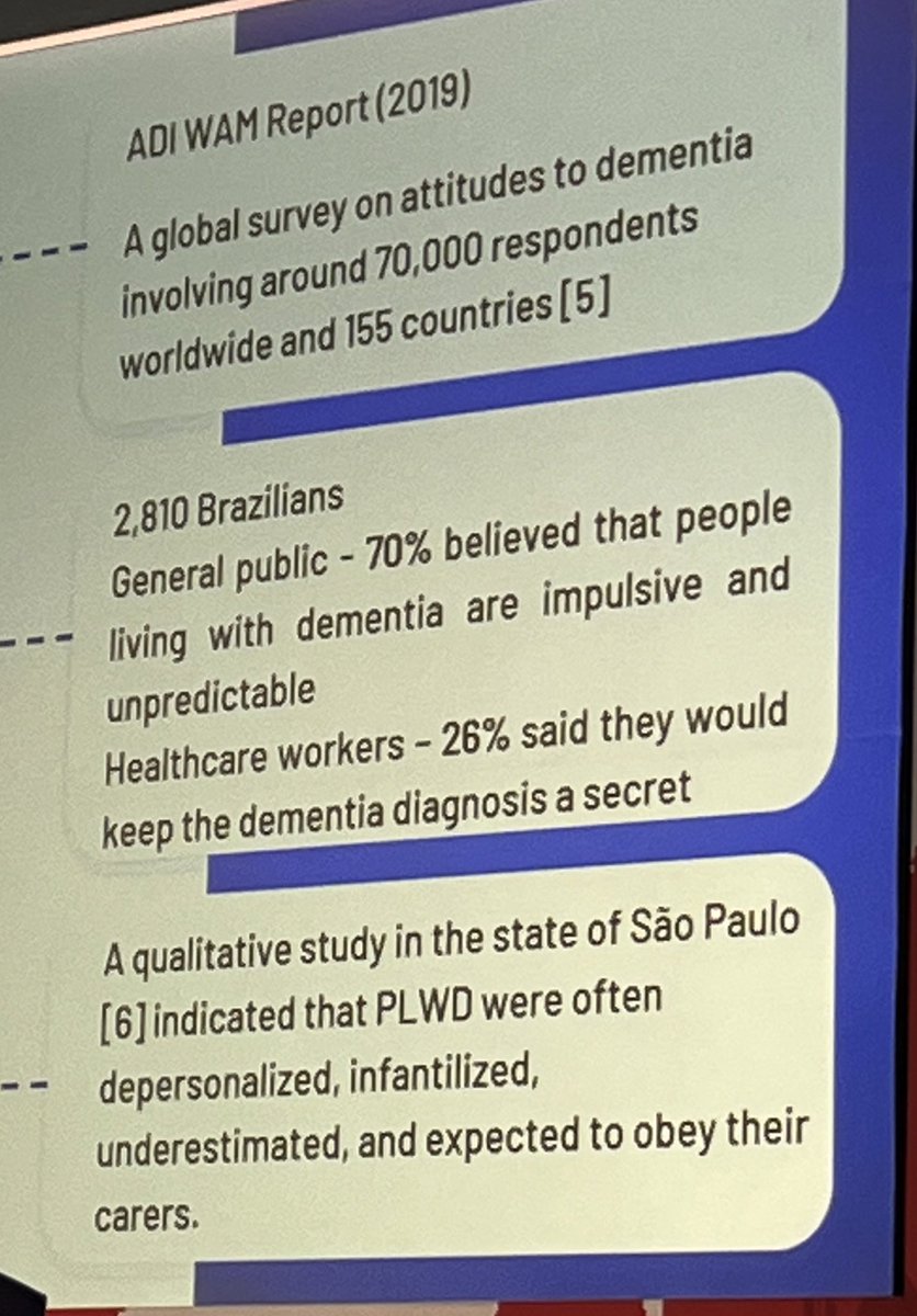 Fantastic presentation by @elainemateus of @febraz_br & @STRiDE_Brasil on stigma about dementia in Brazil and great to see how research findings from their research cambridge.org/core/journals/… have influenced the @febraz_br strategy to reduce stigma #ADI2022