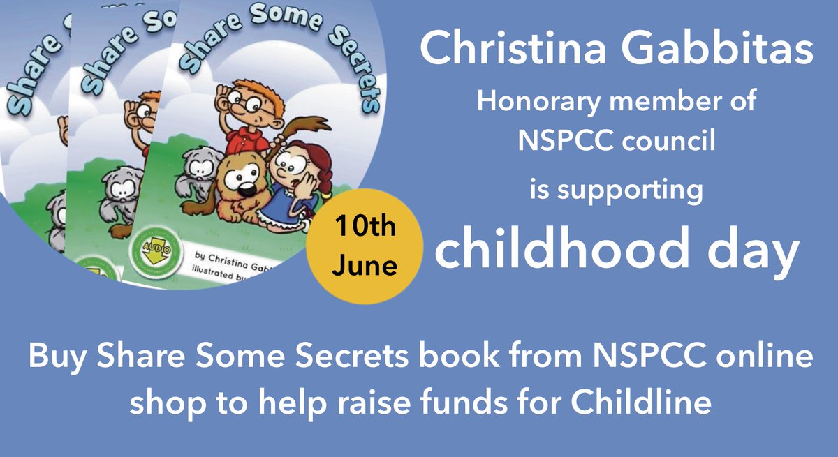 ChristiGabbitas's tweet photo. I continually support the brilliant work of the @NSPCC My story #ShareSomeSecrets encourages children to share their troublesome secrets.
ALL proceeds from the sale of my books are donated to #Childline. Help us to give children a voice.🙌💚 #ChildhoodDay
https://t.co/Spov9tc9rV https://t.co/A9yjPdPVSN