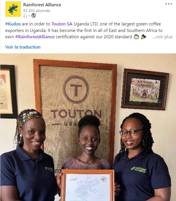 touton_group's tweet photo. Congratulating our #Uganda sustainability team for successfully coordinating Rainforest Alliance certification -new standard- of Kasese's #coffee supply chain▶️Read about our certification journey based on a grounded, collaborative &amp; digitalised approach https://t.co/ysiuBYE6PT https://t.co/qXXrcJ0uMB