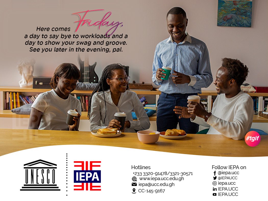 iepaucc's tweet photo. Say goodbye to the workload and good day to fun!
#iepaucc #unesco #ucc #friday #weekend #workisover https://t.co/Q3JQ4O1vnx