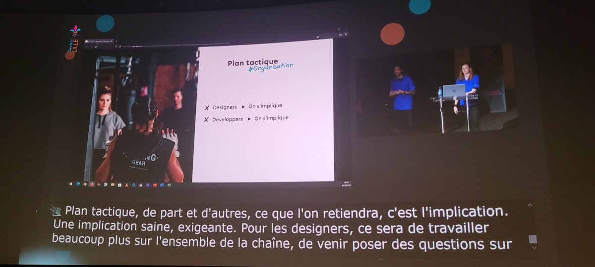 Synthèse en images de la première conférence de la journée au <a href="/DevfestLille/">DevLille</a> 2022 avec <a href="/simon_leclercq/">Simon Leclercq</a> et <a href="/sabrinaligiv/">Sabrina Vigil</a> de chez <a href="/decathlon_tech/">Decathlon Digital</a> sur les relations designer x développeurs
