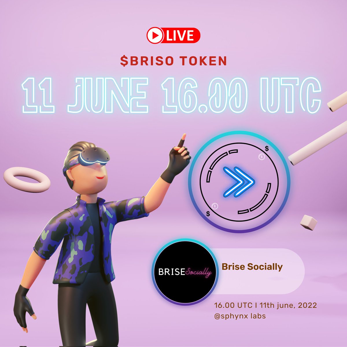 BriseSocially's tweet photo. Wait is over!!! 
Brise Socially announcing
$BRISO - first metaverse token of bitgert family. 
On @SphynxLabs
Link will be available soon!! 
Releasing tomorrow!!! 
11th june 2022. 16.00 UTC
@SphynxLabs @bitgertbrise @BitgertChain @BitgertArmy_ @FutureBilionar 
#bitgert #Brise https://t.co/Lw6o0x01C0