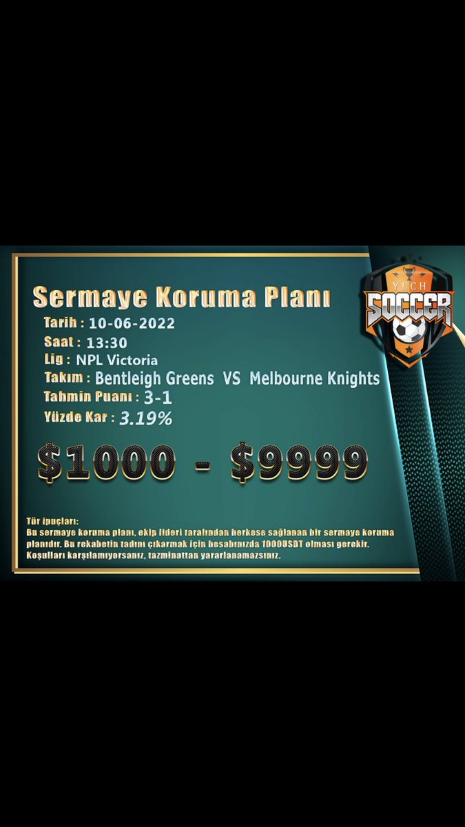 YlchFootball's tweet photo. TERS BAHİS PLATFORMU

0-100$ günde %3
100-1000$ günde %5
1000-9999$ günde %6
1000$ üzeri günde %8 kazanç sağlıyor. 

Türkiye girişi 31.05.2022 
Çekim süresi max 10dakika.

KAYIT İÇİN https://t.co/AXM5vp0X1j

#wt91 #acmfootball #0wfootball #owfutbol #ow #u91 #u91football #ponzi https://t.co/bOp2VEtP7e
