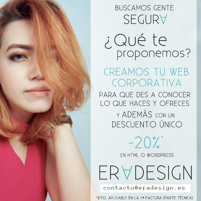 eradesigngrafic's tweet image. Si eres una persona segura, te gusta lo que haces, lo que ofreces .muéstrate con una #web corporativa. 
👉contacto@eradesign.es y cuéntanos tu proyecto!!
Si quieres beneficiarte de un 20% de descuento solo tienes que nombrarnos esta publicación😉
#diseñoweb  #webwordpress #blog