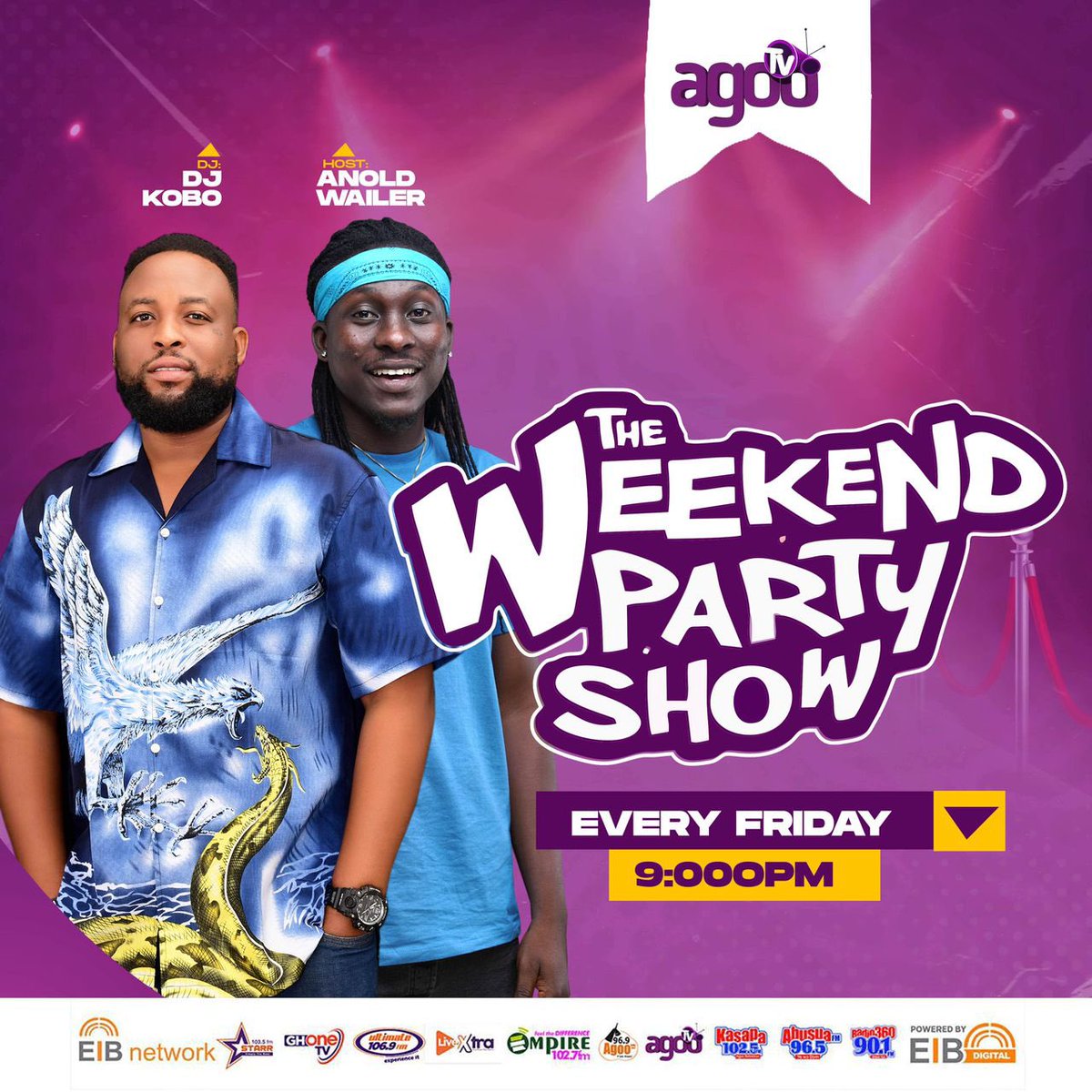 EtornamOms's tweet photo. @djkobogh and @arnoldwailer_ Are coming to kill boredom in Accra every Friday! Without apologies #TheWeekendPartyShow on @AgooTVGH @ghonenews @Volta_CAI #VoltaToTheWorld https://t.co/kXStCWbXFC