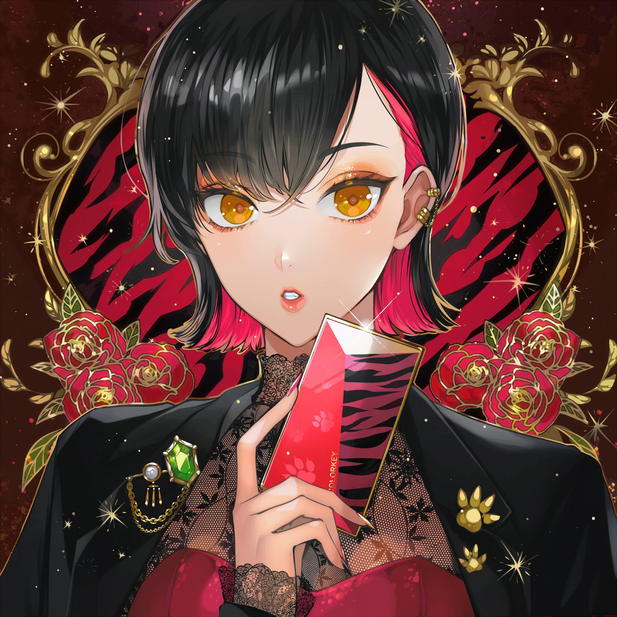 祀花よう子 Colorkeyさんの トラ 十色アイシャドウパレットをイメージしてイラストを描かせていただきました Colorkey ツヨ甘メイク トラの肉球に愛され Pr T Co B0h75zaqnk Twitter
