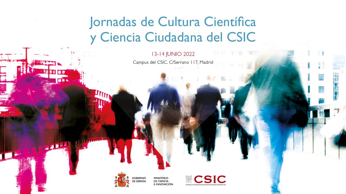 Jornadas de Cultura Científica y Ciencia Ciudadana del CSIC. Un punto de encuentro y de trabajo entre personal del CSIC.
Info y programa 👉 bit.ly/3MEXBpC
Para seguirlo en directo:
13 junio: youtu.be/BTSJ8ufpDf4
14 junio: youtu.be/zXkjD2_Fg2Q