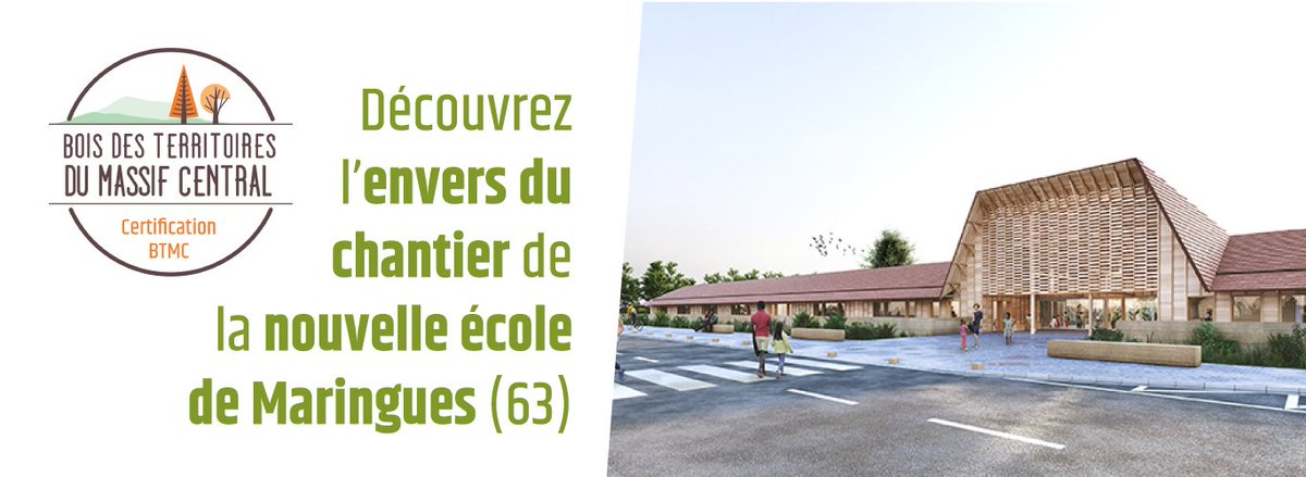 🗓️Le 28 juin, visitez le Groupe scolaire de #Maringues ! Découvrez comment construire en #BoisLocal grâce aux témoignages des acteurs du #chantier.

Cet événement est organisé en partenariat avec <a href="/CoforAURA/">Communes forestières Auvergne-Rhône-Alpes</a> et @FiliereBois.

🔎Infos &amp; inscriptions sur certificationbtmc.org/2022/05/24/vis…