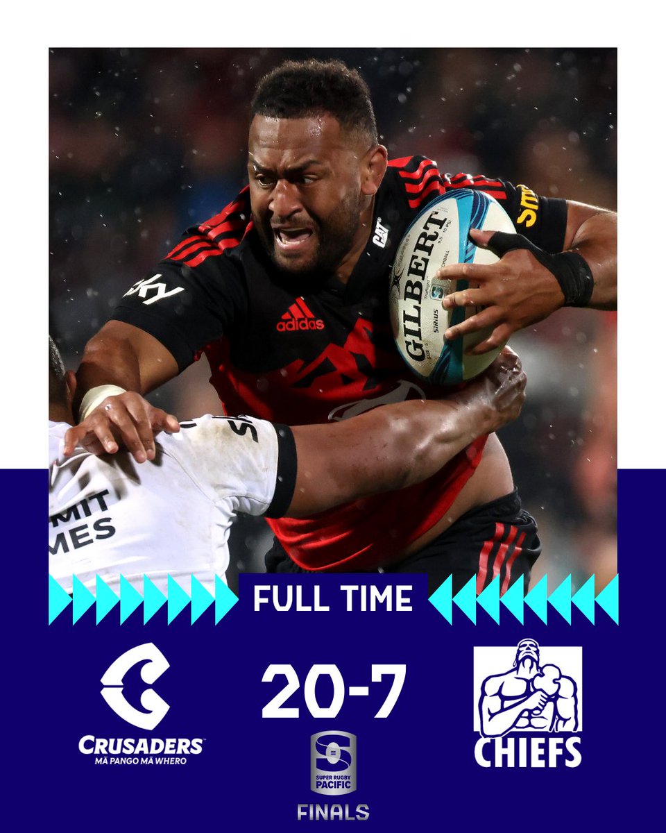 SuperRugby's tweet photo. FT | @crusadersrugby are heading to their 16th #SuperRugby final. 

#SRPFINALS #CRUvCHI https://t.co/ecbrLokwj2