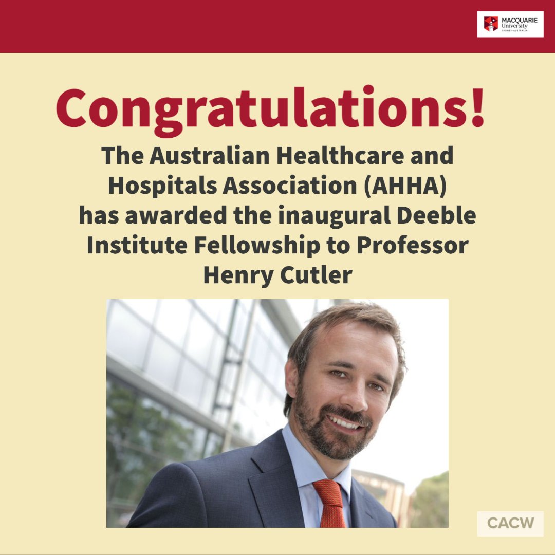 Centre for Ageing, Cognition, and Wellbeing (@cacw_mq) on Twitter photo Congratulations to Professor Cutler awarded the inaugural Deeble Institute Fellowship!
To read more about it follow this link ow.ly/COCc50Jr8Gz
#CACW #healthcare #award #research #healtheconomics #fellowship #QualityCare #olderadult #ageing #wellbeing #seniors #older Congratulations to Professor Cutler awarded the inaugural Deeble Institute Fellowship!
To read more about it follow this link ow.ly/COCc50Jr8Gz
#CACW #healthcare #award #research #healtheconomics #fellowship #QualityCare #olderadult #ageing #wellbeing #seniors #older
