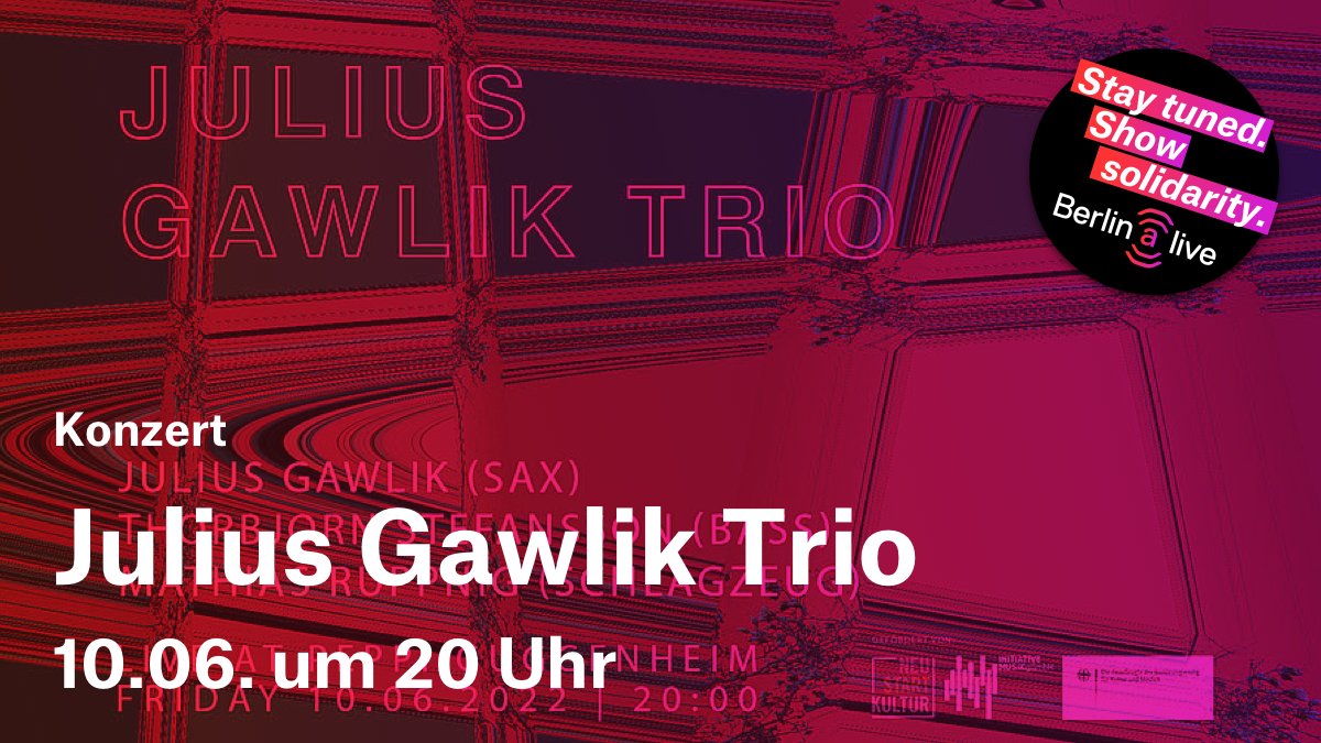 Julius Gawlik Trio

In diesem Trio widmen wir uns der Musik von Charles Mingus und Thelonious Monk und versuchen, deren wegweisende Musik mit unseren eigenen Ideen und in energetischem Zusammenspiel umzusetzen.

Mehr Infos dazu unter:
t1p.de/upz49