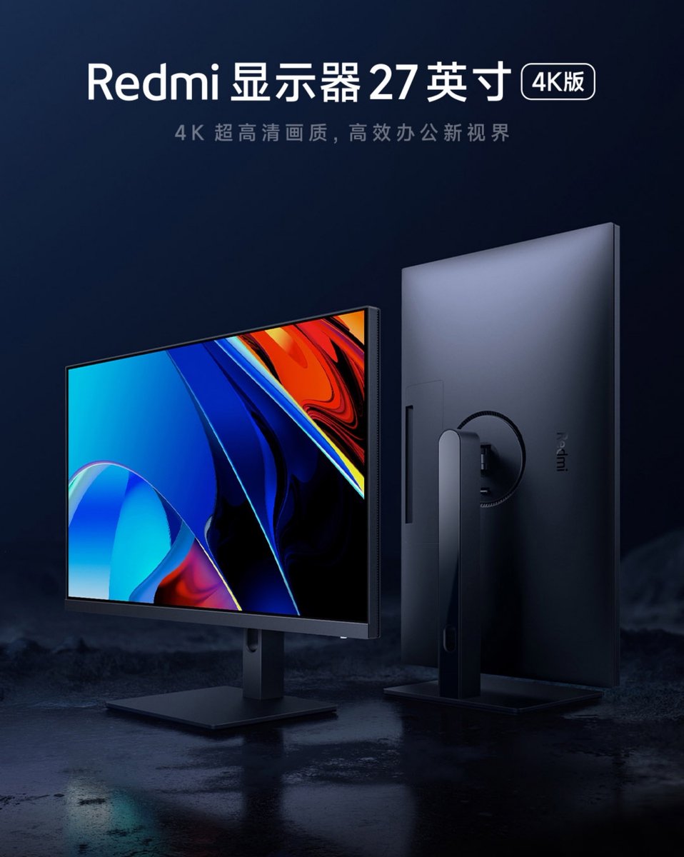UX_Tech_FR's tweet photo. Le Redmi Display 27'' 4K Edition arrive en Chine !

Écran LCD IPS de 27'' | Angle de vision de 178° | Qualité d'image 4K | DisplayHDR 400 | △E <2 | Interface multifonction USB-C | Double certification de faible lumière bleue

#Xiaomi #Redmi #RedmiDisplay #UniversXiaomi https://t.co/sMs3kV5jrc