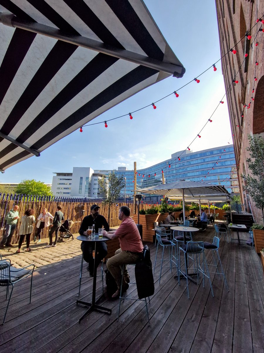 Sunning on the terrace is a possibility today as the temperatures reach a delicious 21 degrees ☀️ Open all weekend for people who fancy a drink outside before going to Parklife #DucieStreet