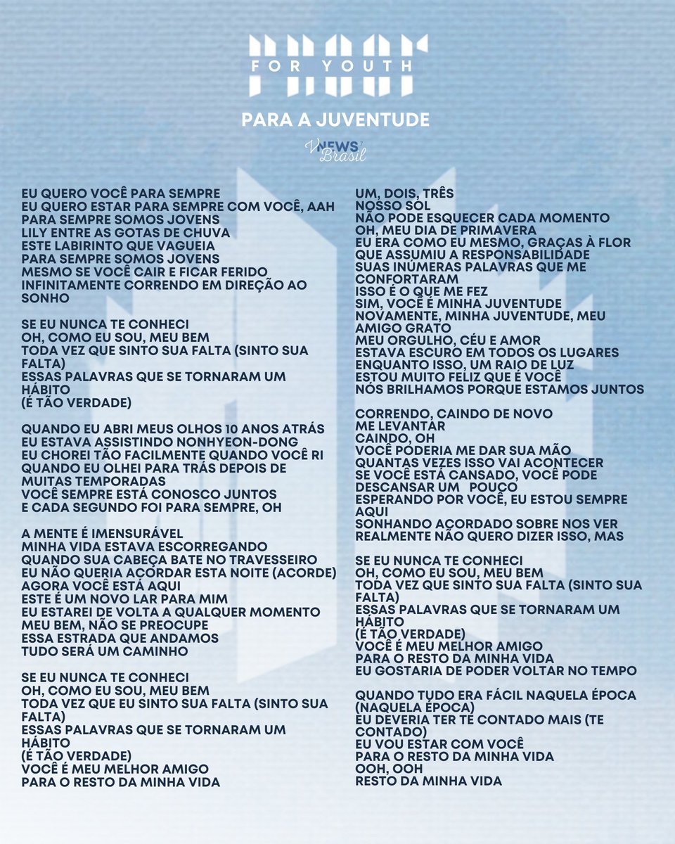 VNewsBr's tweet photo. ✨ • Traduções de 'Yet To Come', 'Run BTS' e 'For Youth'

↪ Playlist de streams &amp; metas abaixo 

🌈 | @BTS_twt #BTS #방탄소년단 #BTS_Proof #YetToCome https://t.co/LeWMaMA1dd